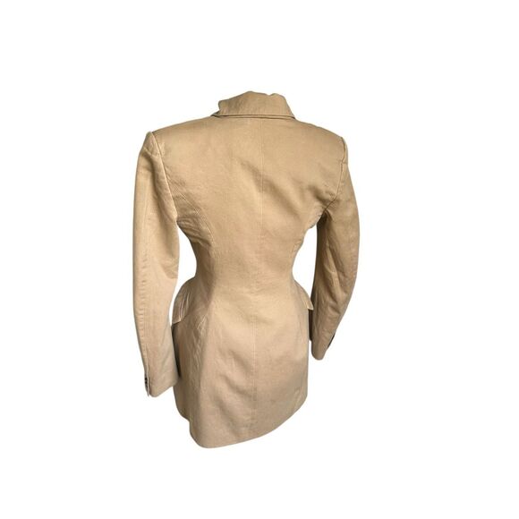 House of CB London Beige Double Breasted Coat Size Small - Picture 8 of 16